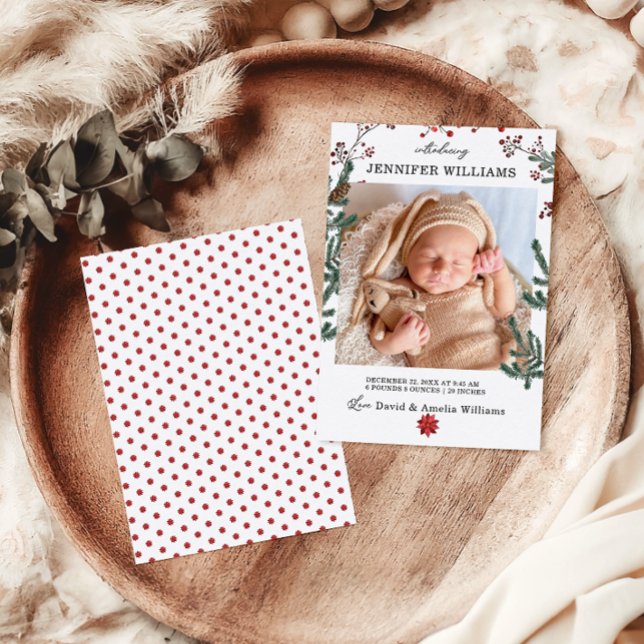 Cartão de Anúncio de Nascimento do Pinheiro Elegan (Criador carregado)