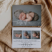 Cartão de Anúncio de Nascimento Moderno da Foto do