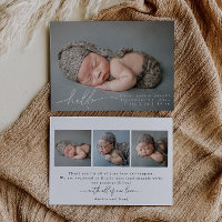 Cartão de Anúncio de Nascimento Moderno da Foto do