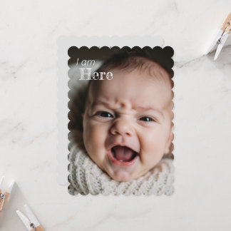 Cartão de Anúncio de Nascimento Personalizado “Est