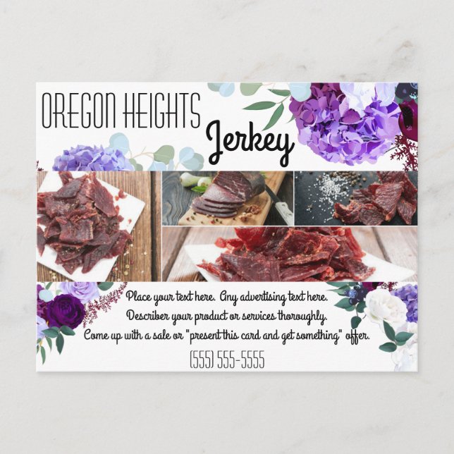 Cartão de Anúncio de Negócios Hibisco Lavanda em B (Frente)