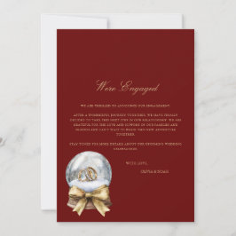 Cartão de Anúncio de Noivado de Decor de Natal Ver