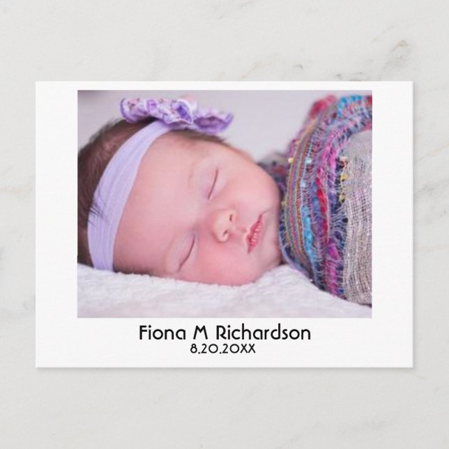 Cartão de Anúncio de Novo Nascimento de Foto para  (Frente)