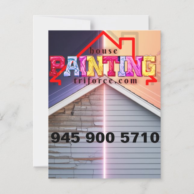 cartão de anúncio de pintura de casa (Frente)