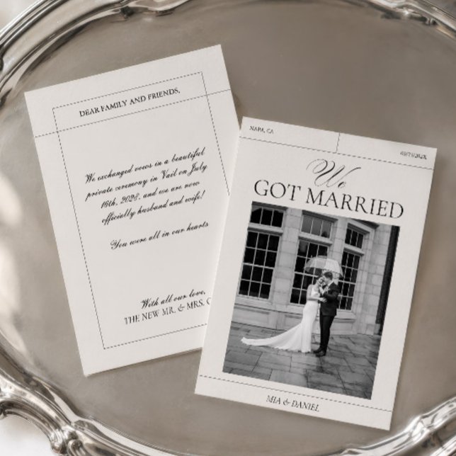 Cartão de Anúncio Digital de Casamento We Got Marr (We Got Married Wedding Digital Announcements Card)