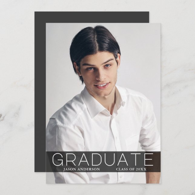 Cartão de Anúncio do Formando Fotográfico Moderno  (Frente/Verso)