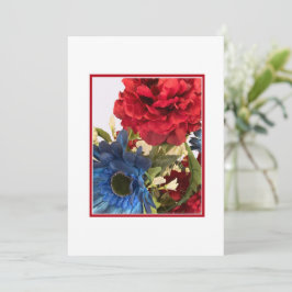 Cartão de anúncio floral patriótico.
