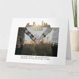 cartão de Anúncio Móvel do estado do texto dourado