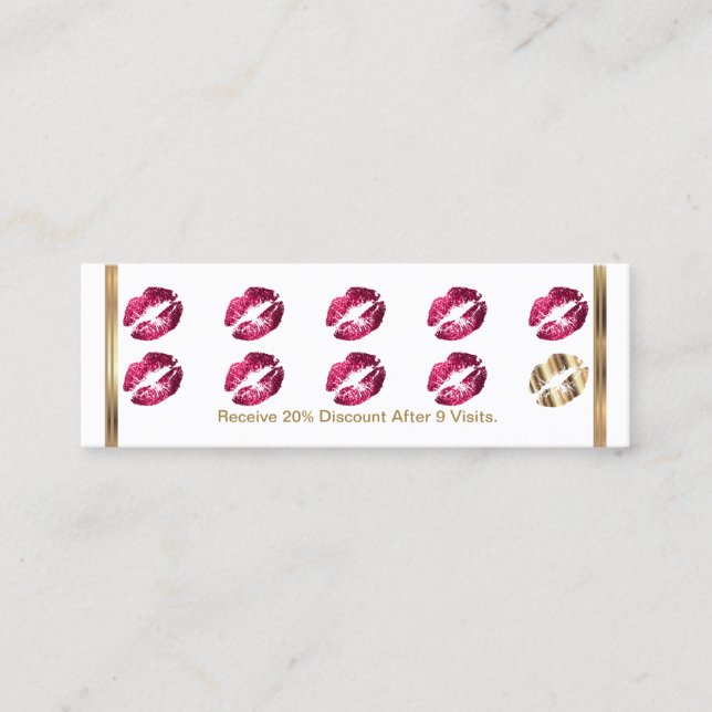 Cartão de aperto de fidelidade - Brilhante rosa -  (Frente)