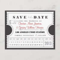 Cartão de aperto de tíquete Salvar a Data