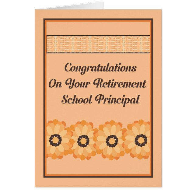 Cartão de aposentação para diretor escolar com flo (Frente)