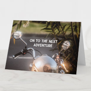 Cartão de aposentadoria de moto antiga para ele