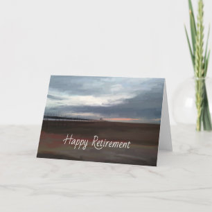 Cartão de aposentadoria de píer à beira-mar