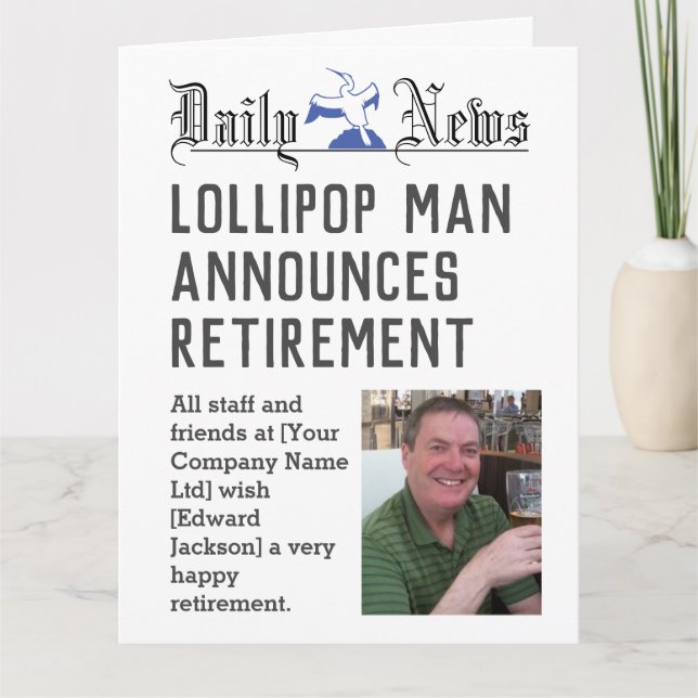 Cartão de aposentadoria de pirulito para personali (Frente)