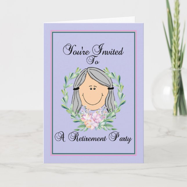 Cartão de aposentadoria para festa, mulher (Frente)