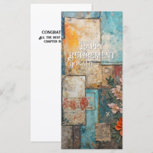 Cartão de Aposentadoria Vintage com Arte de Colage