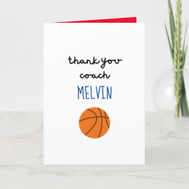 Cartão de Apreciação de Treinador de Basquete, Car