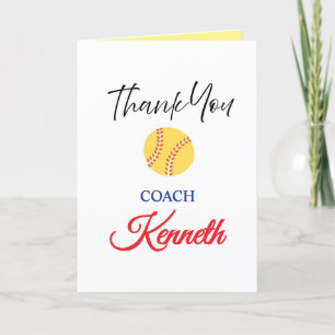 Cartão de Apreciação do Treinador Softball, Cartõe