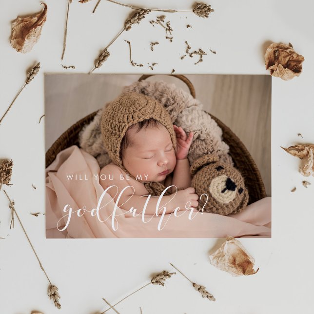 Cartão de apresentação de chefão para caligrafia e (godfahter proposal photo card)