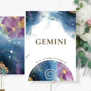 Cartão de Aquarela Celestial com o Símbolo da Mesa