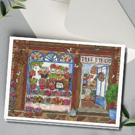 Cartão de Aquarela da Floricultura para o Dia das 