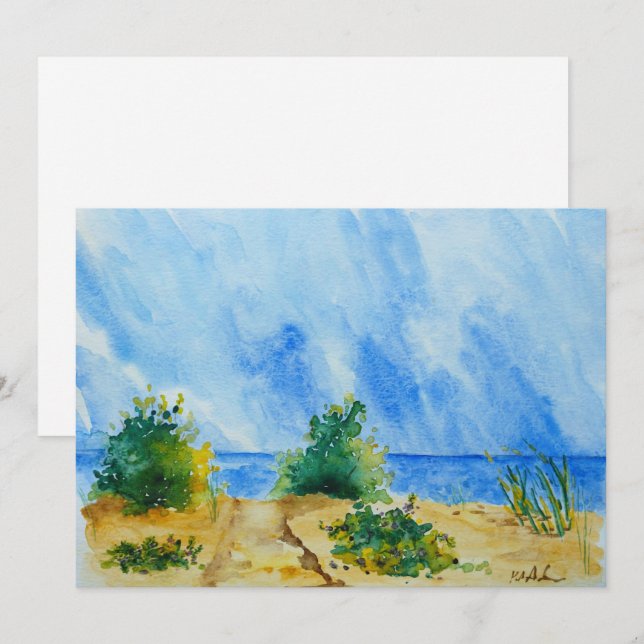 Cartão de aquarela do Lago Superior (Frente/Verso)