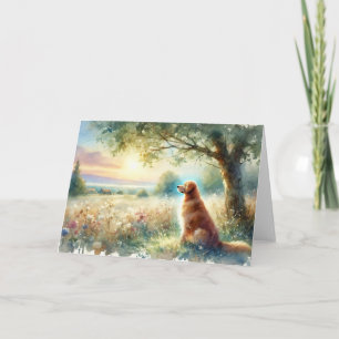 Cartão de Aquarela do Nascer do Sol com Simpatia p