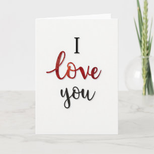 Cartão de Aquarela 'Eu Te Amo'