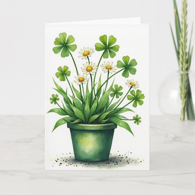 Cartão de Aquarela Lucky Blooms (Frente)