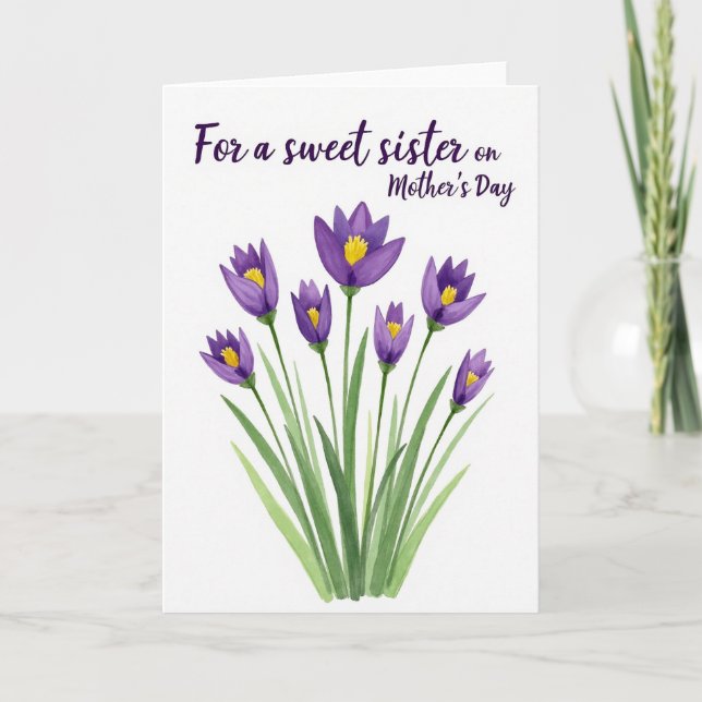 Cartão de Aquarela para a Mãe Mais Querida (Frente)