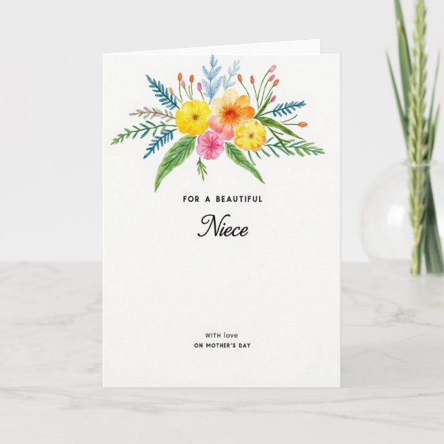Cartão de Aquarela para a Tia da Mamãe (Frente)