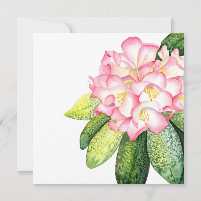 Cartão de Aquarela 'Pink Rhod' (Frente)