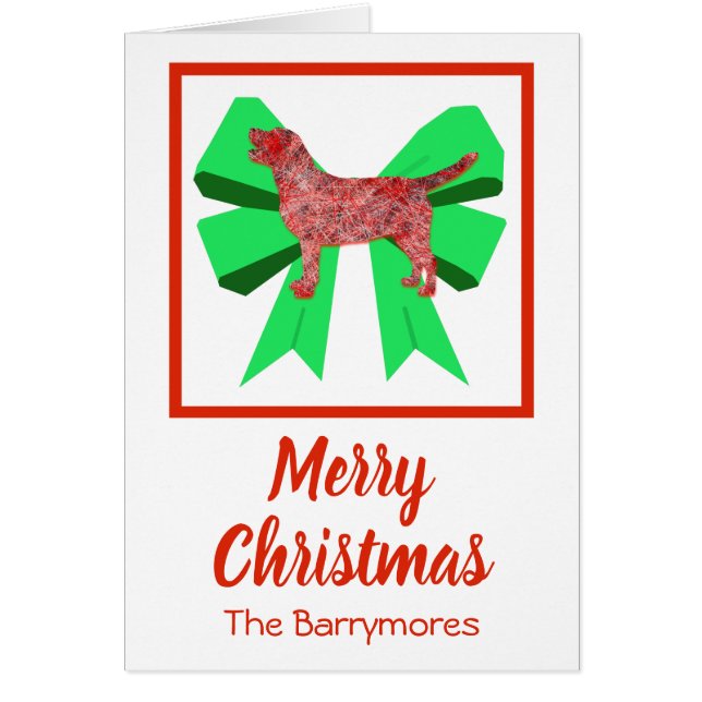 Cartão de Arco de Cachorro de Natal bonito para o  (Frente)