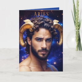 Cartão de Aries Masculino de Aniversário