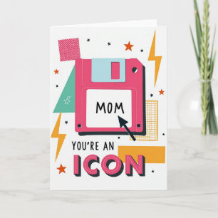 Cartão de Armazenamento de Dados Retro Mom