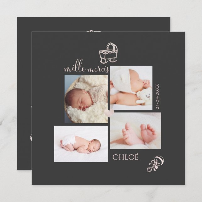 Cartão de Arquivo de Remessa do Pâle Rosa do Jouet (Frente/Verso)