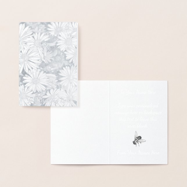 Cartão de Arte Abelha Melífera Flor Silvestre Cart (Exibição)