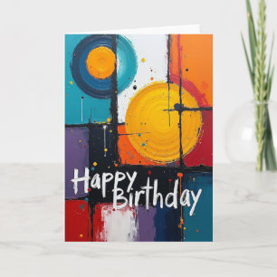 Cartão de Arte Abstrata de Aniversário Doce