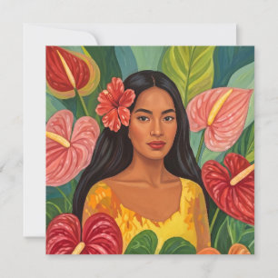 cartão de arte aloha havaiano verso em branco
