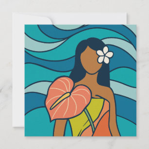 cartão de arte aloha havaiano verso em branco