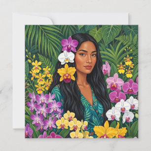 cartão de arte aloha havaiano verso em branco