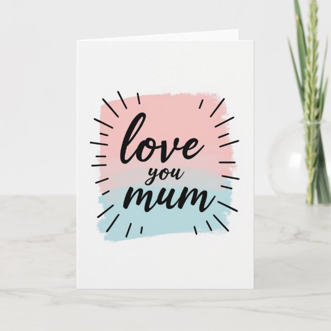Cartão de Arte Amo Você Mamãe (Frente)