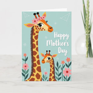 Cartão de Arte Animal do Dia das Mães