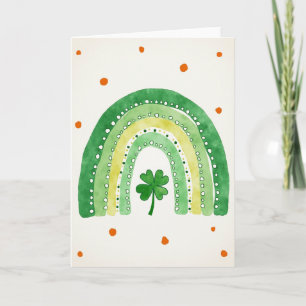 Cartão de Arte Arco-íris Verde Sortudo