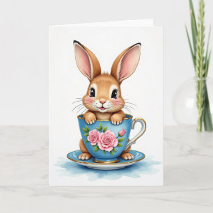 Cartão de Arte Bunny Teacup