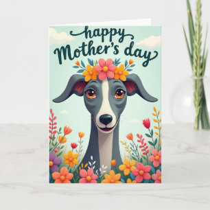 Cartão de Arte Canina Coroa Floral