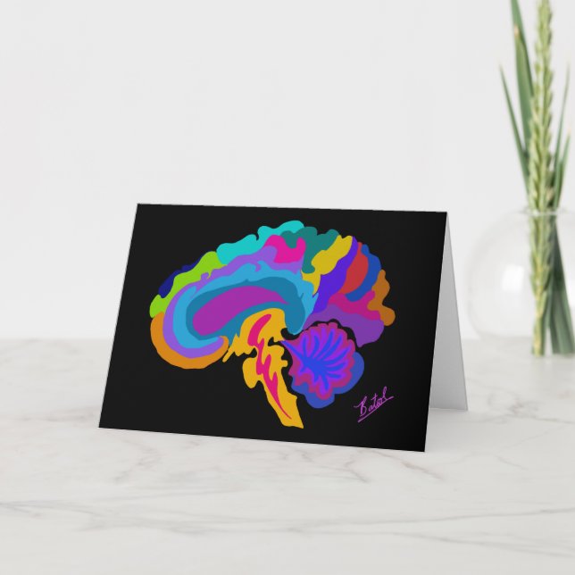 Cartão de arte cerebral recheado a cores (Frente)