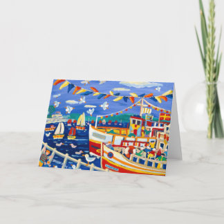 Cartão de Arte: Chapéus de Beany e Barcos de Praze
