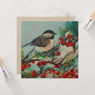 Cartão de Arte Chickadee Bird