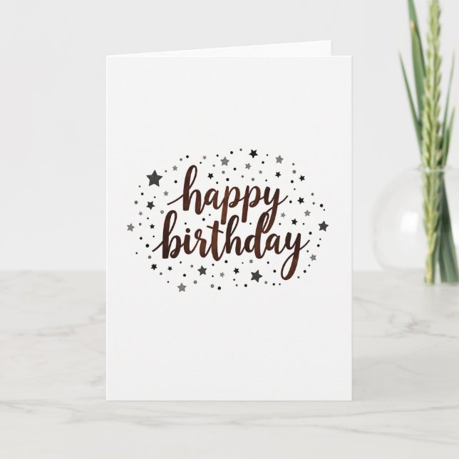 Cartão de Arte com Brilho de Aniversário (Frente)